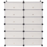 Interlocking Shoe Organiser With 12 Compartments White