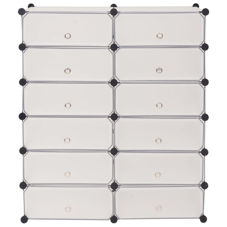 Interlocking Shoe Organiser With 12 Compartments White