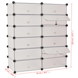 Interlocking Shoe Organiser With 12 Compartments White