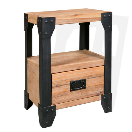 Nightstands 2 Pcs Solid Acacia Wood Steel 40X30X54 Cm