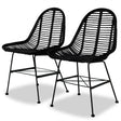 Dining Chairs 4 Pcs Natural Rattan