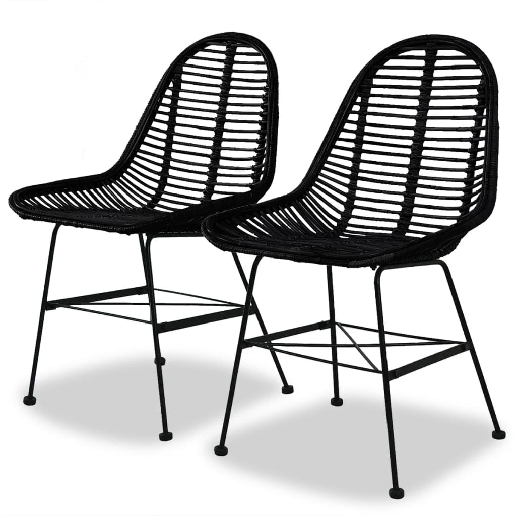 Dining Chairs 4 Pcs Natural Rattan