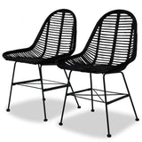 Dining Chairs 4 Pcs Natural Rattan