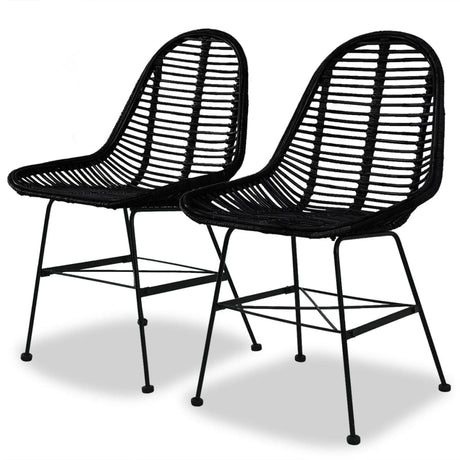 Dining Chairs 4 Pcs Natural Rattan