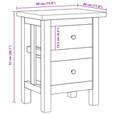 Nightstand Solid Mahogany Wood 40X30X51 Cm