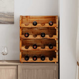 Wine Racks 4 pcs for 16 Bottles Solid Mahogany Wood