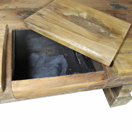 Coffee Table Mixed Recycled Wood 90X50X35 Cm