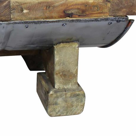 Coffee Table Mixed Recycled Wood 90X50X35 Cm