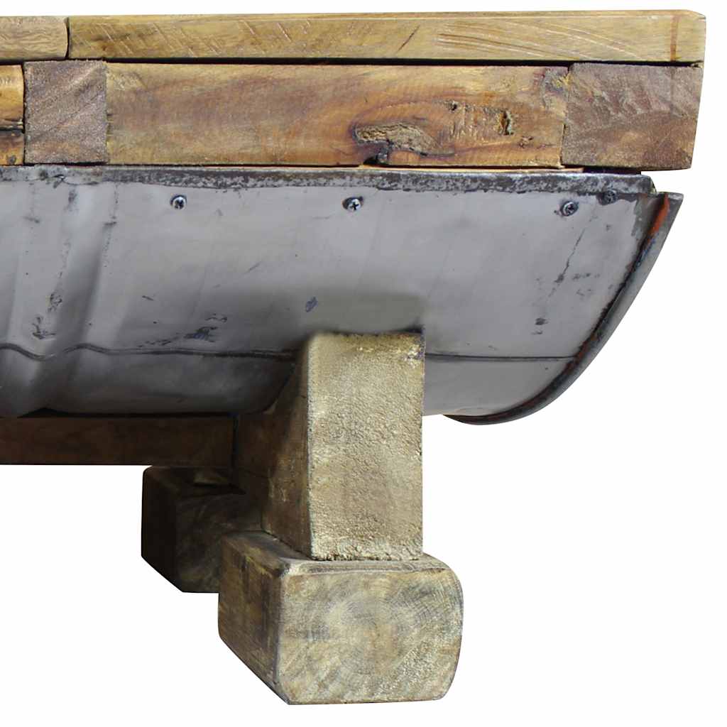 Coffee Table Mixed Recycled Wood 90X50X35 Cm