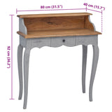 Writing Desk Solid Mahogany Wood 80X40X92 Cm