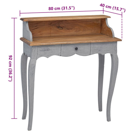 Writing Desk Solid Mahogany Wood 80X40X92 Cm