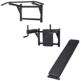 Wall-Mounted Multi-Functional Fitness Power Tower Black