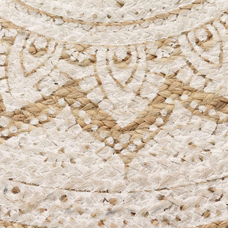 Area Rug Braided Jute Printed Round