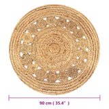 Area Rug Braided Design Jute Round