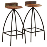 Bar Chairs 2 Pcs Solid Reclaimed Wood