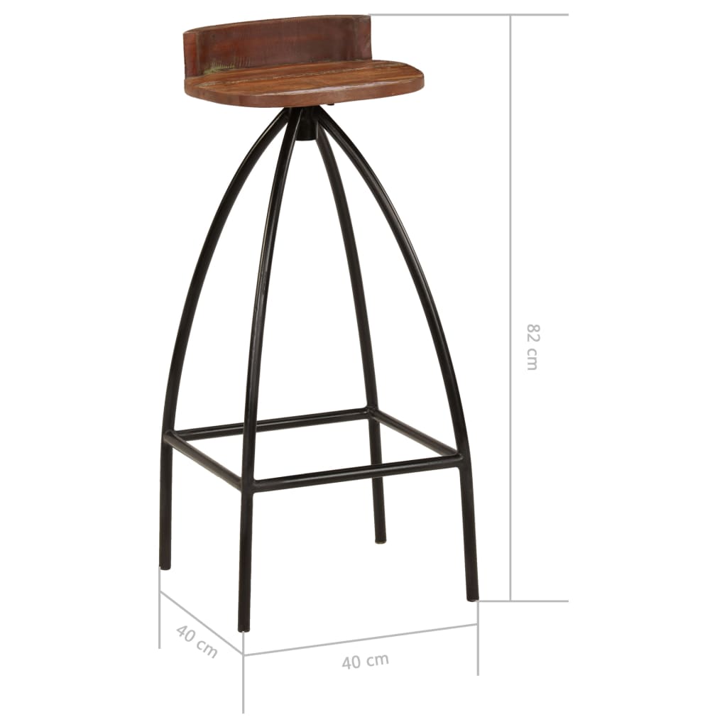 Bar Chairs 2 Pcs Solid Reclaimed Wood