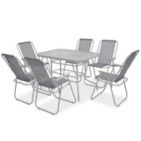 8 Piece Outdoor Dining Set Steel And Textilene