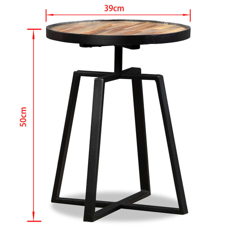 Side Table Round Solid Reclaimed Teak
