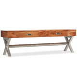 Tv Cabinet With Drawers Solid Acacia Wood 140Cm