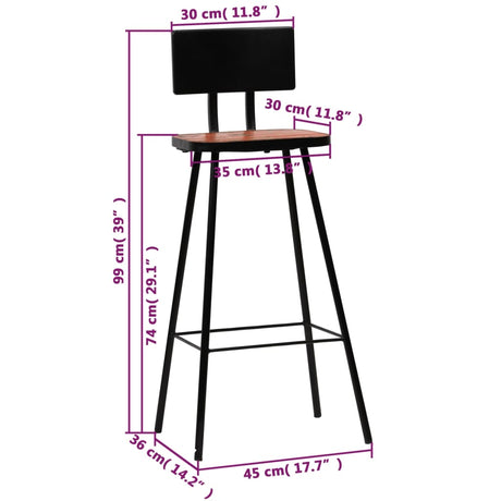 Bar Chairs 4 Pcs Solid Reclaimed Wood