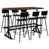 Bar Set 3 Piece Solid Reclaimed Wood Multicolour
