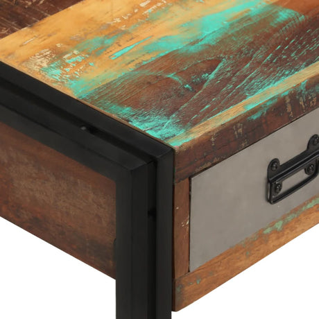 Coffee Table With 3 Drawers Solid Reclaimed Wood 100X50X35 Cm