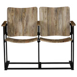 2-Seater Bench Solid Mango Wood And Steel