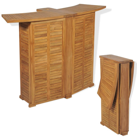 3 Piece Bistro Set With Folding Chairs Solid Teak Wood
