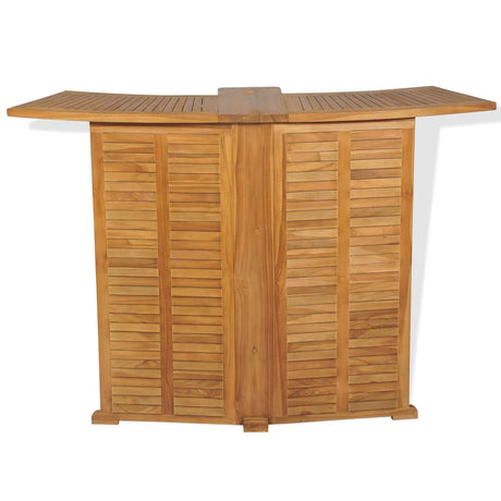 3 Piece Bistro Set With Folding Chairs Solid Teak Wood