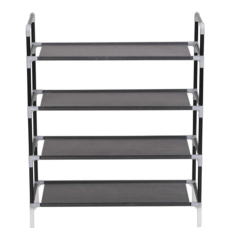 Shoe Rack With 4 Shelves Metal And Non-Woven Fabric