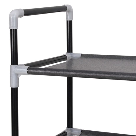 Shoe Rack With 4 Shelves Metal And Non-Woven Fabric