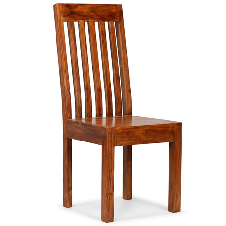 Dining Chairs 2 Pcs Solid Wood With Honey Finish Modern