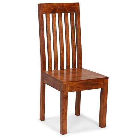 Dining Chairs 2 Pcs Solid Wood With Honey Finish Modern