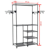 Clothes Rack Steel And Non-Woven Fabric 87X44X158 Cm Black