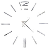 3D Wall Clock Modern Design 100 Cm Xxl Silver