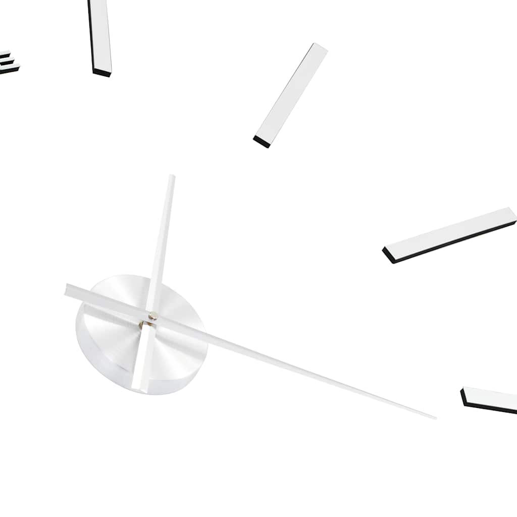 3D Wall Clock Modern Design 100 Cm Xxl Silver