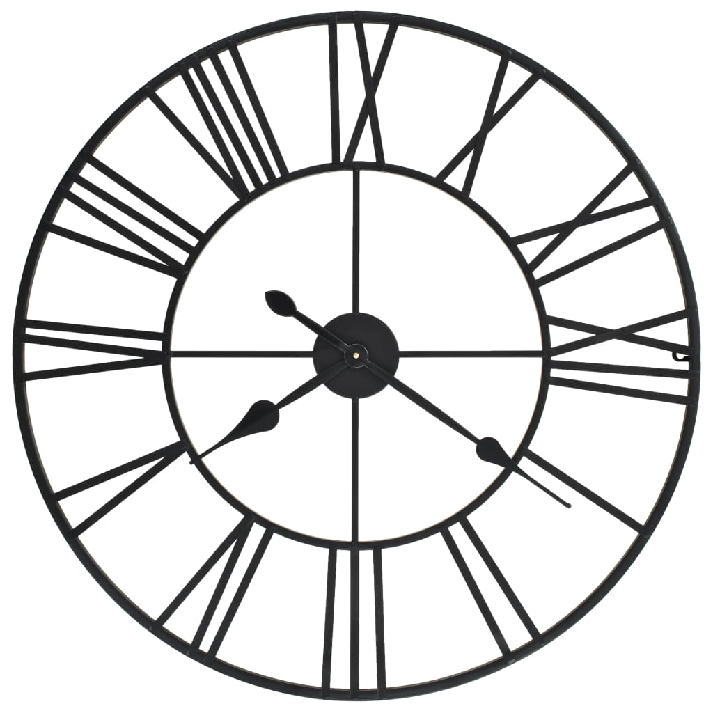 Vintage Wall Clock With Quartz Movement Metal 80 Cm Xxl