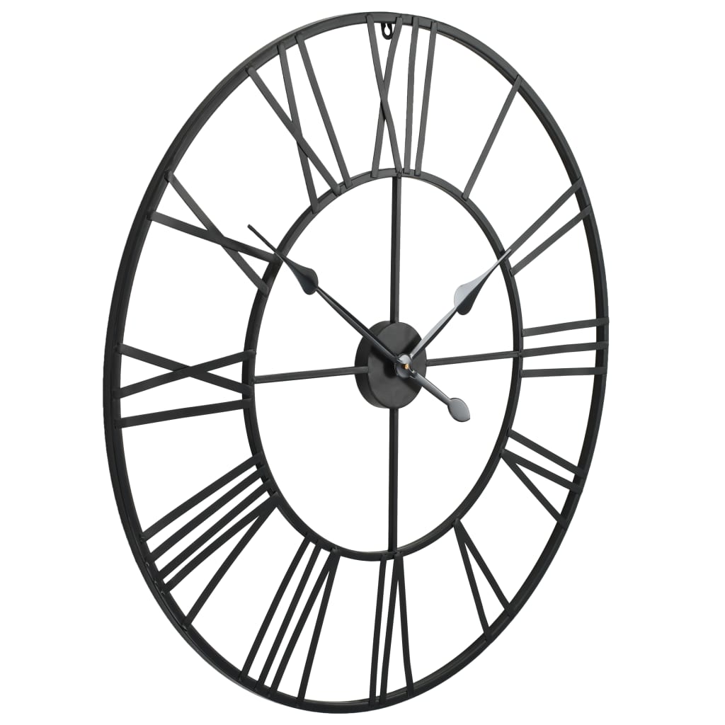 Vintage Wall Clock With Quartz Movement Metal 80 Cm Xxl