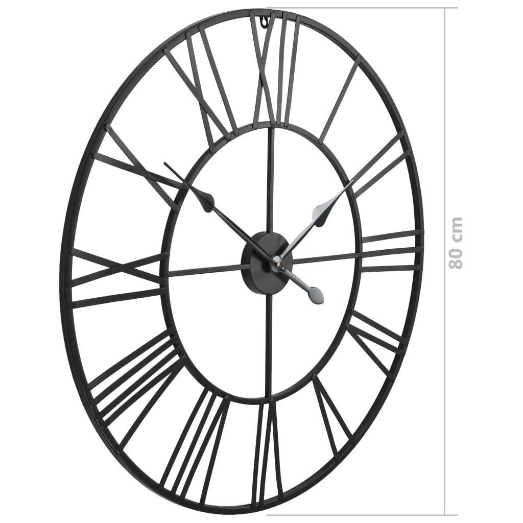 Vintage Wall Clock With Quartz Movement Metal 80 Cm Xxl