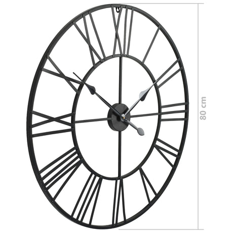 Vintage Wall Clock With Quartz Movement Metal 80 Cm Xxl