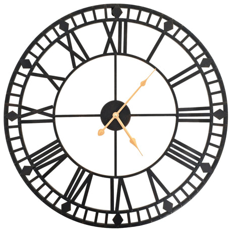 Vintage Wall Clock With Quartz Movement Metal 60 Cm Xxl