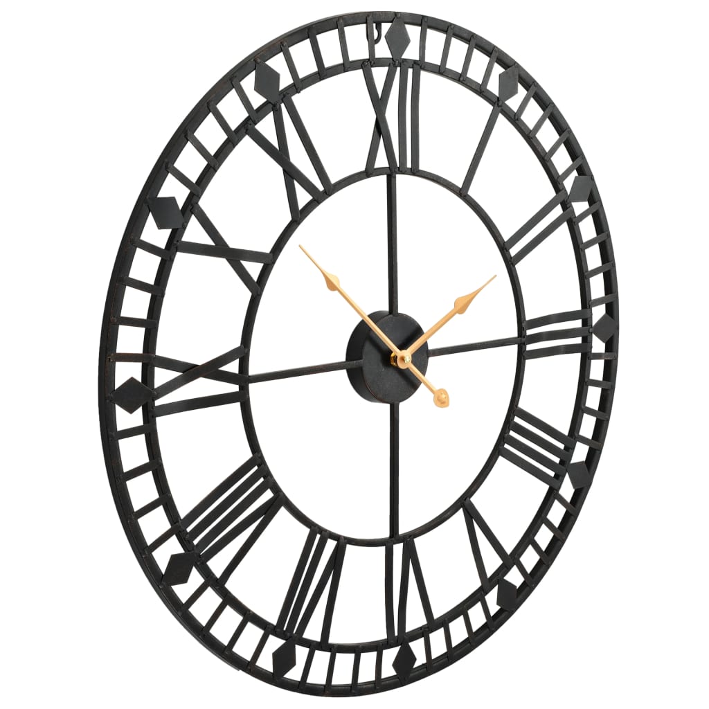 Vintage Wall Clock With Quartz Movement Metal 60 Cm Xxl