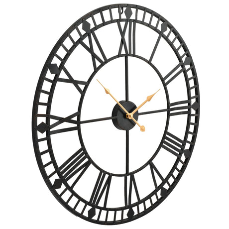 Vintage Wall Clock With Quartz Movement Metal 60 Cm Xxl