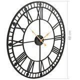 Vintage Wall Clock With Quartz Movement Metal 60 Cm Xxl