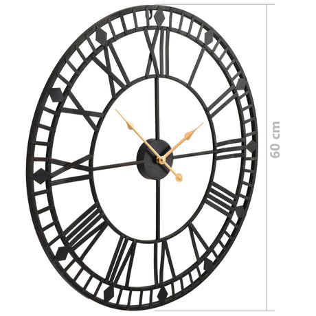 Vintage Wall Clock With Quartz Movement Metal 60 Cm Xxl