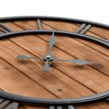Vintage Wall Clock With Quartz Movement Wood And Metal 60Cm Xxl