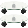 Plant Rollers 2 Pcs Tempered Glass 28 Cm Round