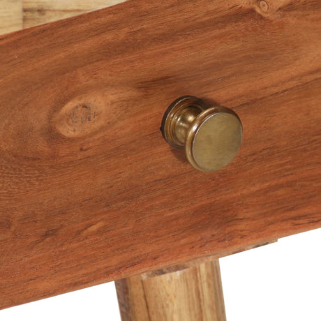 Bedside Table Solid Acacia Wood 45X32X55 Cm