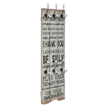 Wall-Mounted Coat Rack With 6 Hooks 120X40 Cm