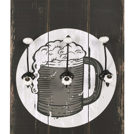 Wall-Mounted Coat Rack With 6 Hooks 120X40 Cm